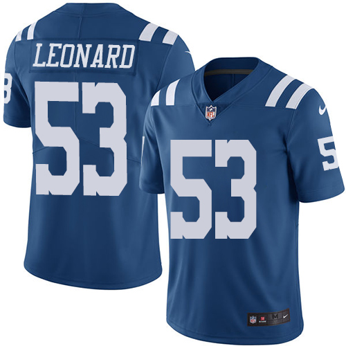 cheap nfl jerseys 19.99 Colts #53 Darius Leonard Royal Blue Men\’s ...